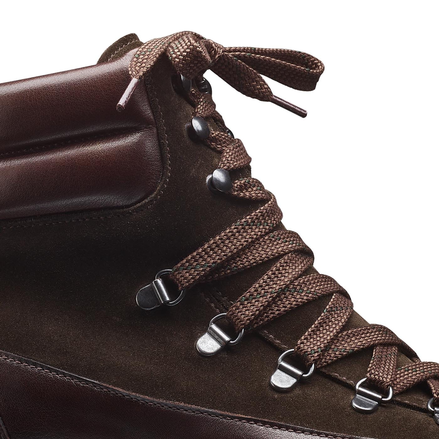 Annie Dark Brown Wax Calf & Earth Green Suede - Image 5