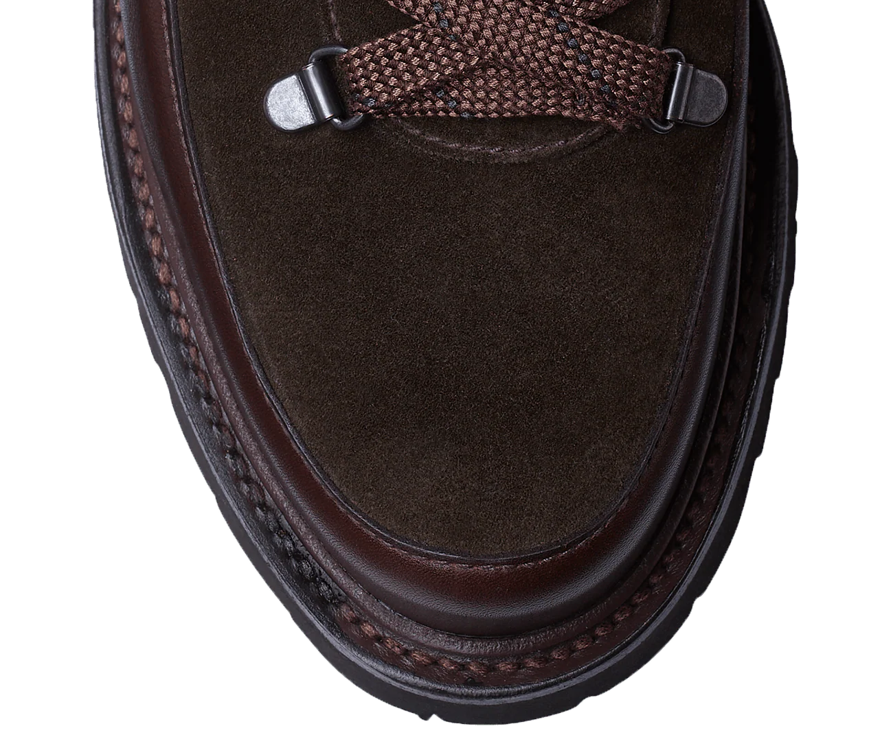 Annie Dark Brown Wax Calf & Earth Green Suede - Image 6