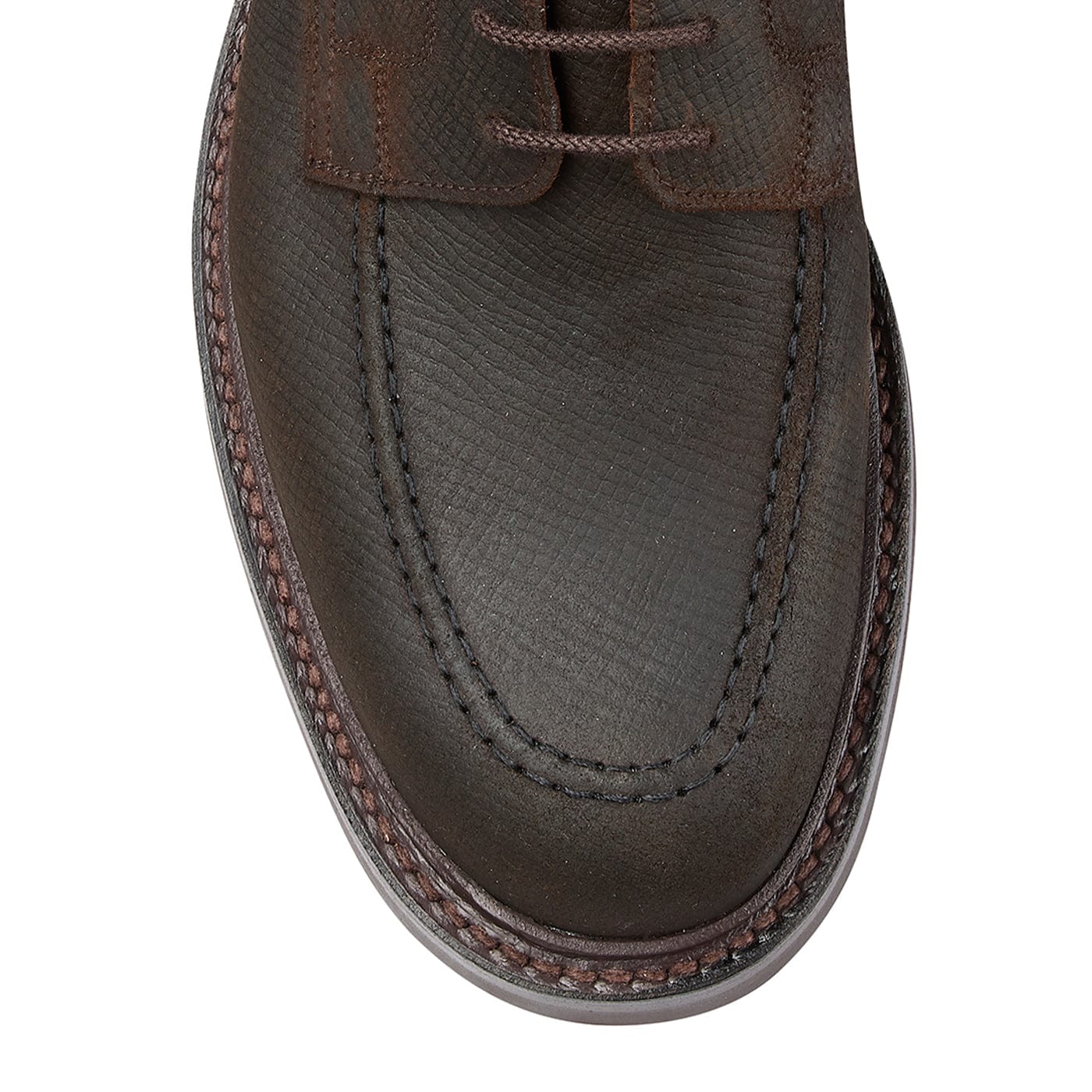 Galway 3 Dark Brown Hatch Grain Rough-Out Suede - Image 4