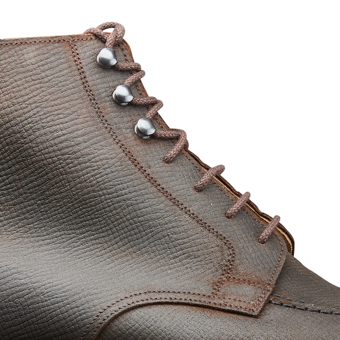 Galway 3 Dark Brown Hatch Grain Rough-Out Suede - Image 5