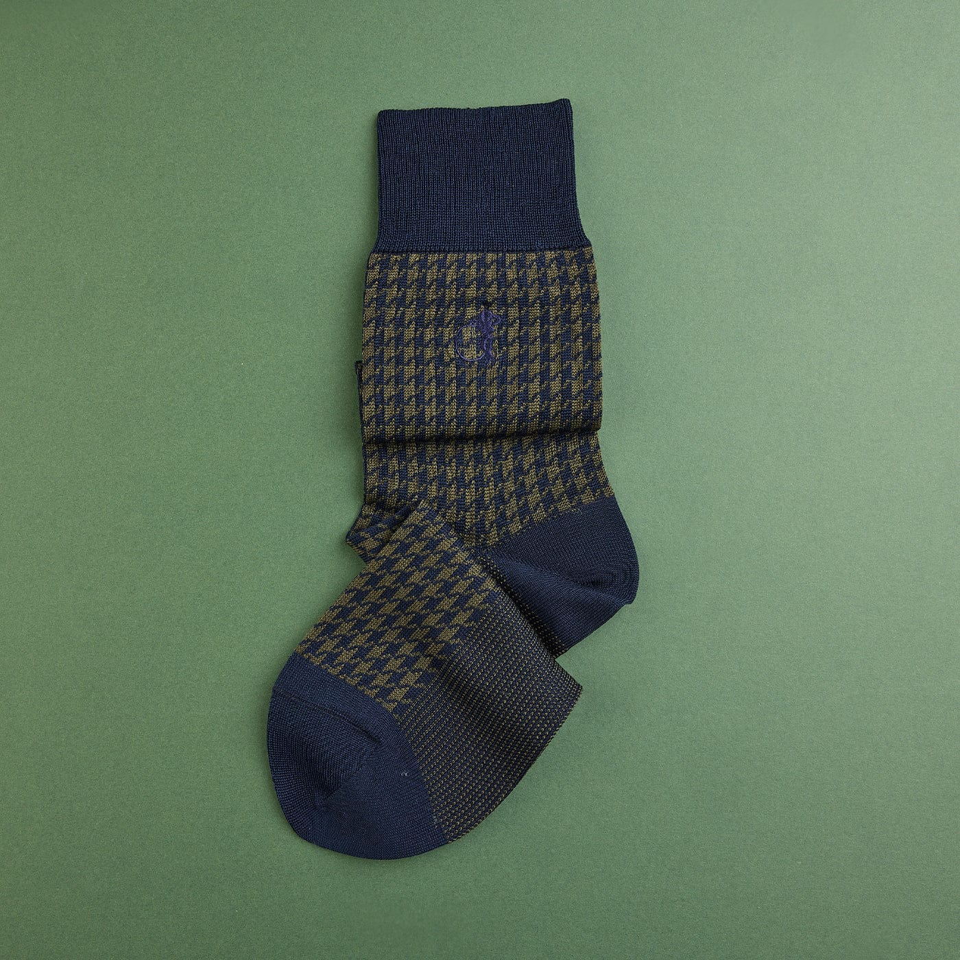 Houndstooth Socks - Olive - Image 2