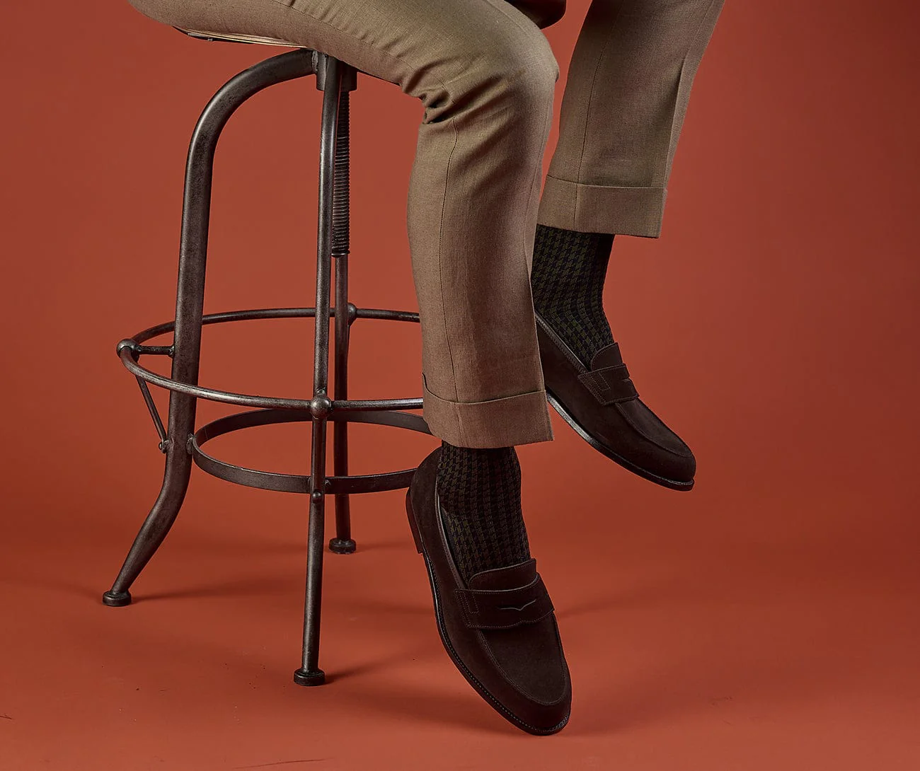 Houndstooth Socks - Olive - Image 4
