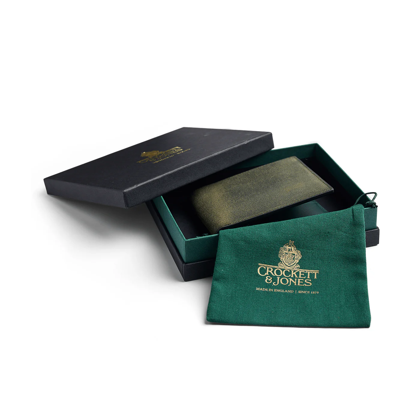 Billfold Wallet Green Rough-Out Suede - Image 4