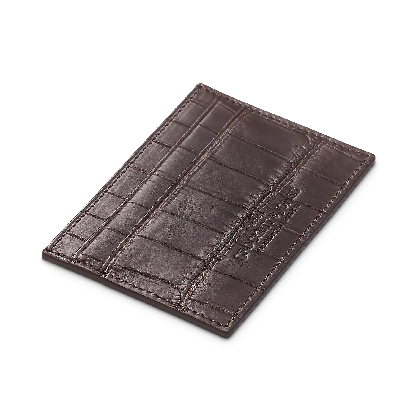 Card Holder Dark Brown Crocodile - Image 2