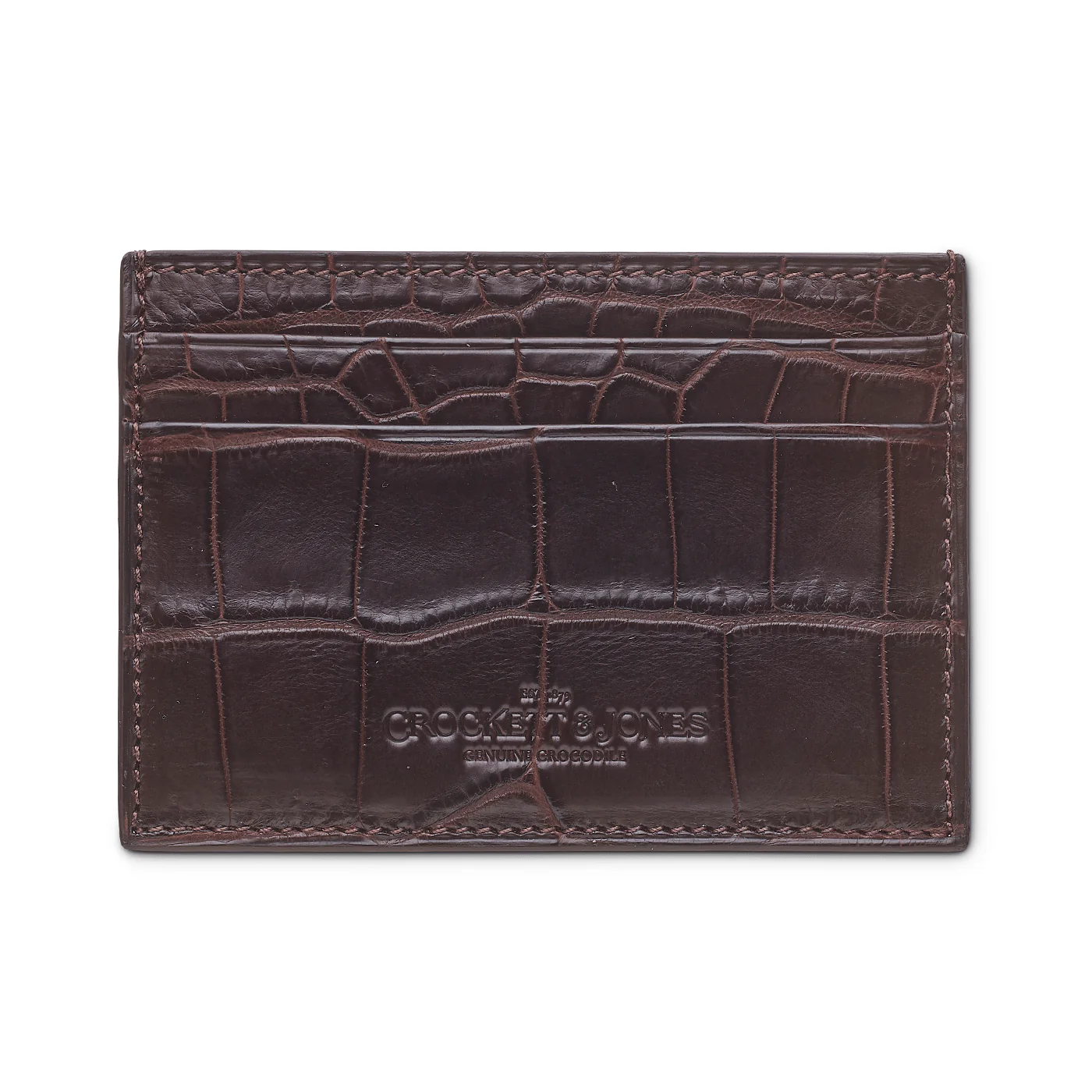 Card Holder Dark Brown Crocodile - Image 3