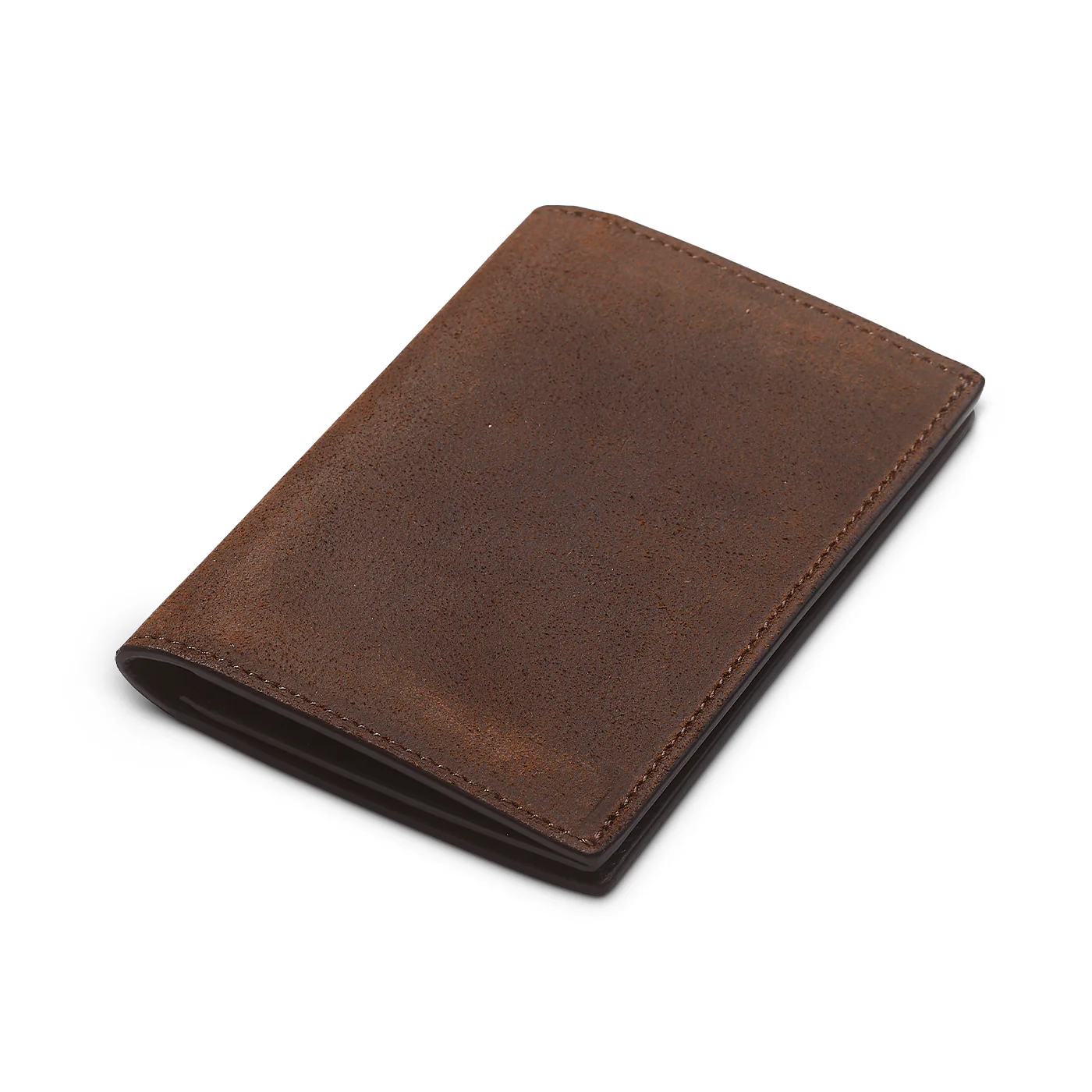 Folded Card Case Dark Brown Rough-Out Suede - Image 2