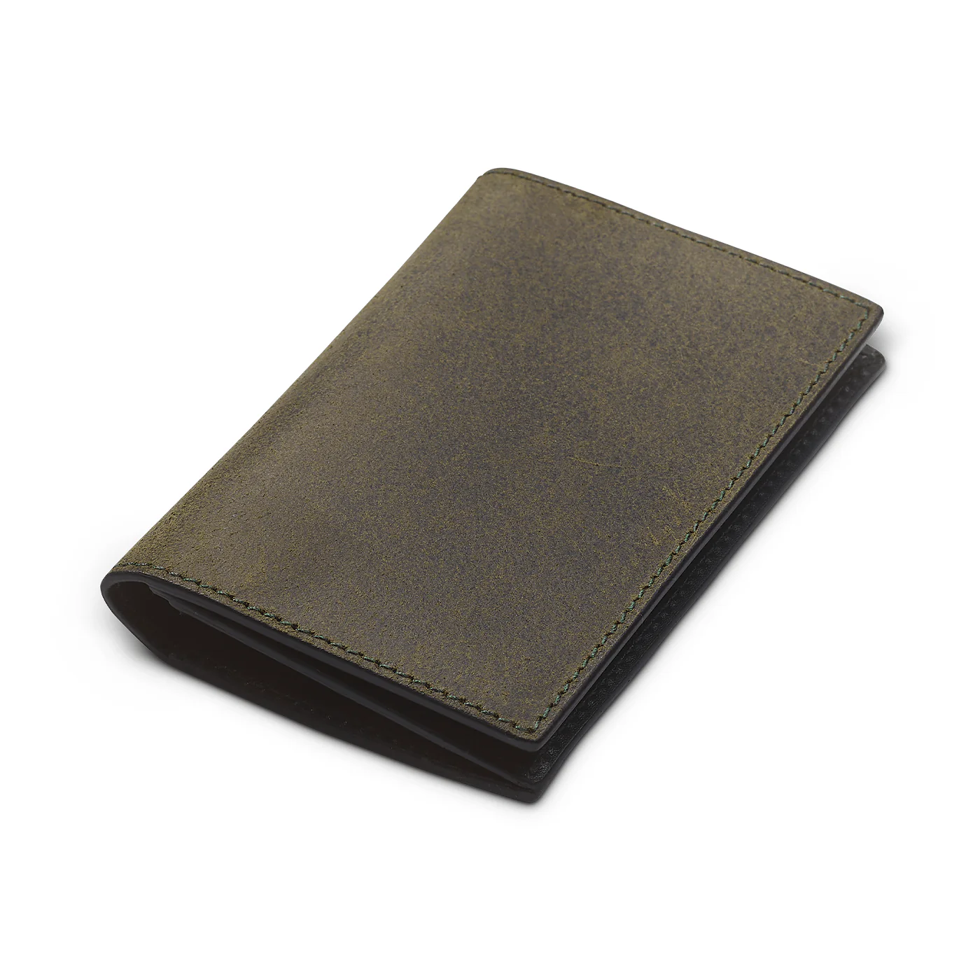 Folded Card Case Green Rough-Out Suede - Image 2