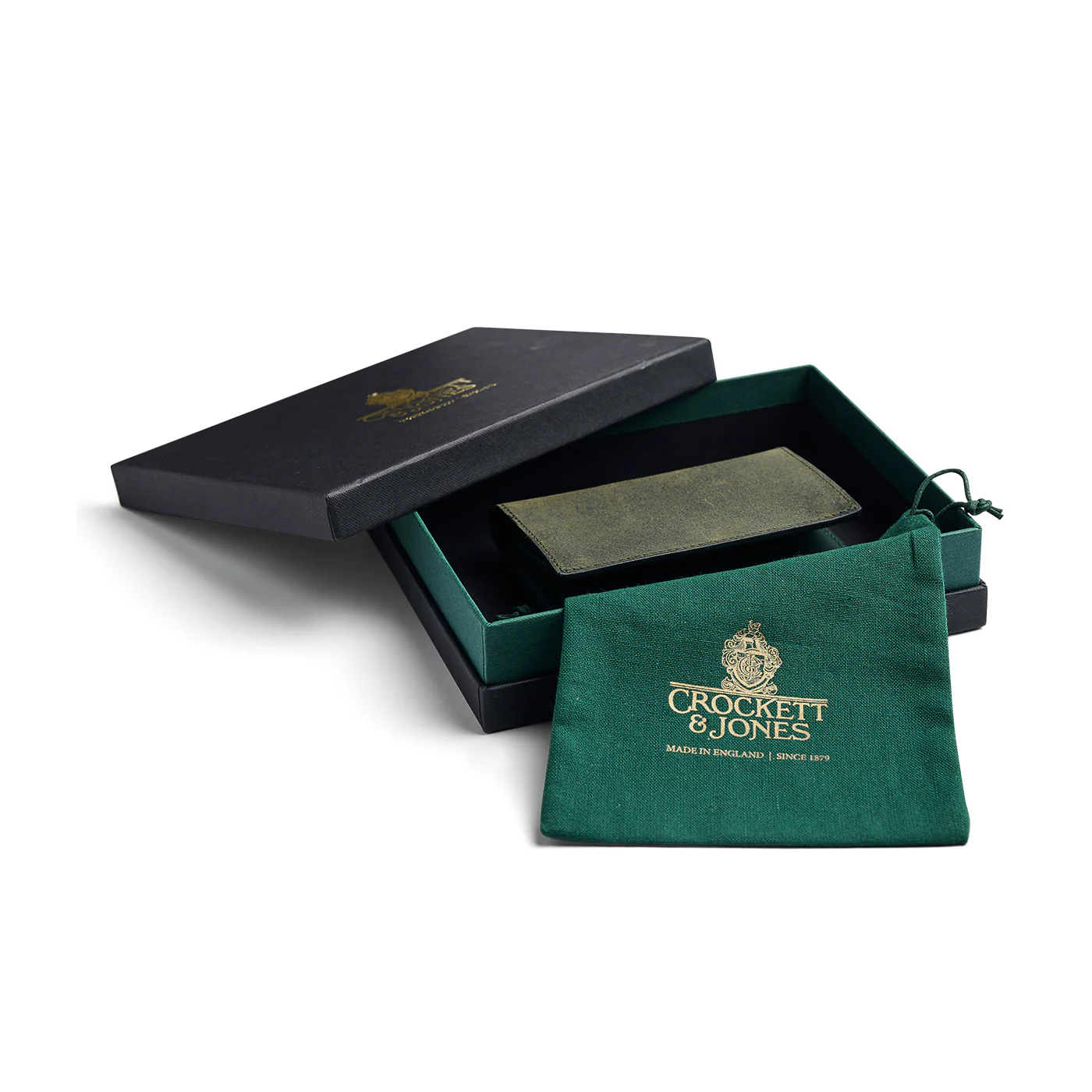 Folded Card Case Green Rough-Out Suede - Image 4