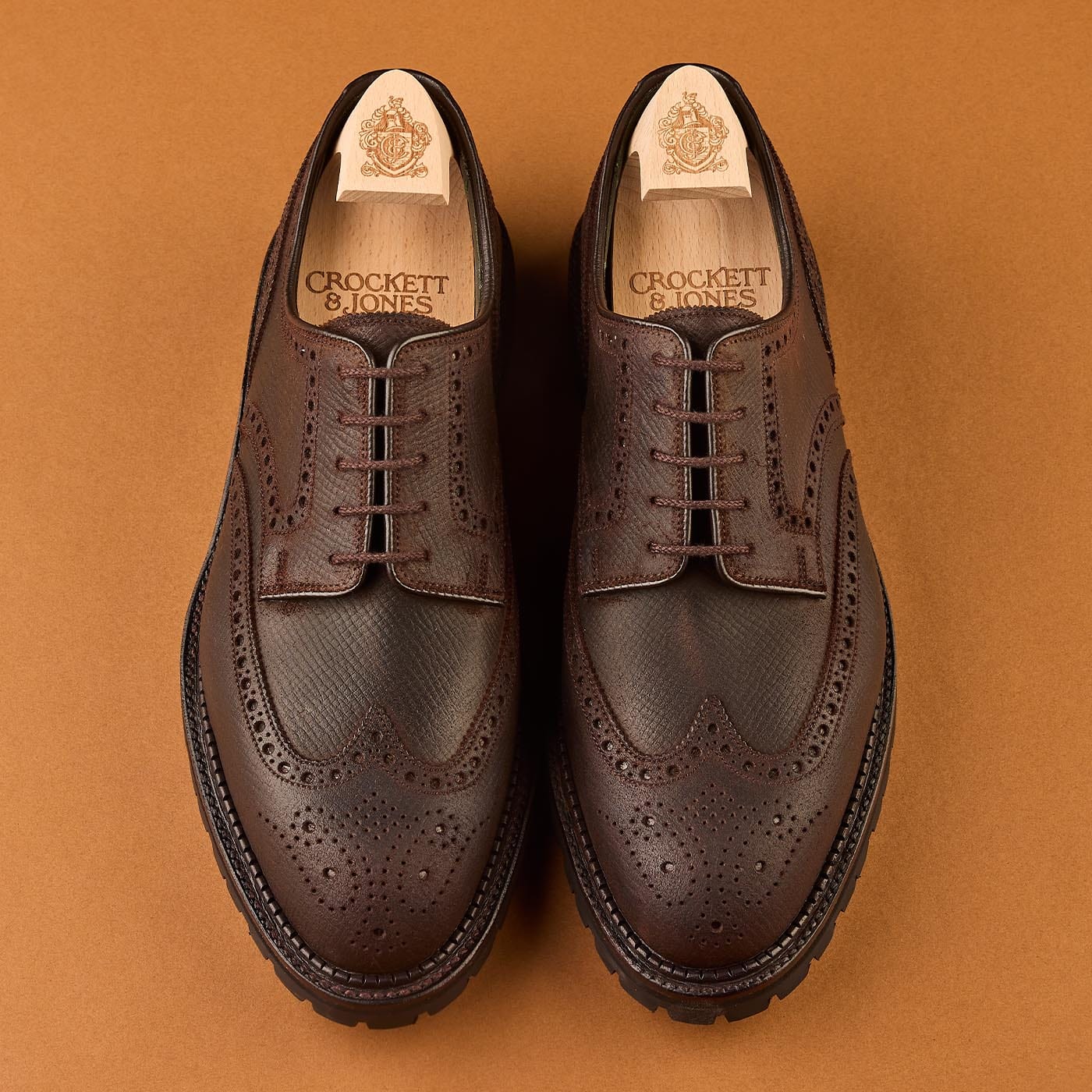 Pembroke Dark Brown Hatch Grain Rough-Out Suede - Image 2