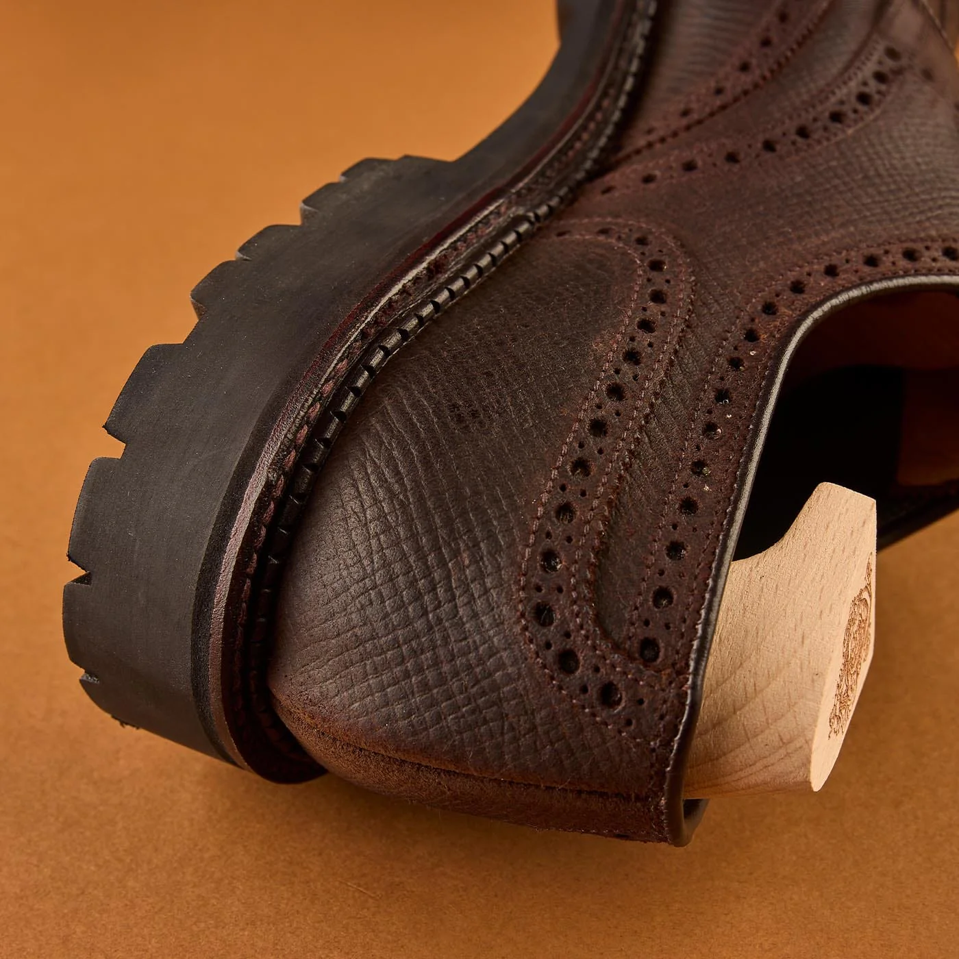 Pembroke Dark Brown Hatch Grain Rough-Out Suede - Image 4