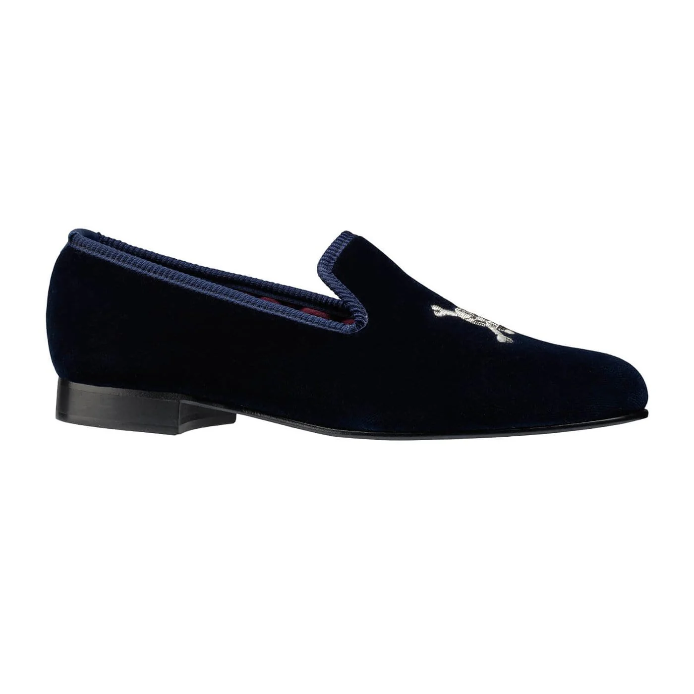Skull & Crossbones Navy Velvet - Image 3
